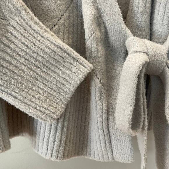 Apricot 1X Curve Wrap Sweater | Light Grey, Tie-Waist, Soft Knit, NWT - Picture 6 of 16